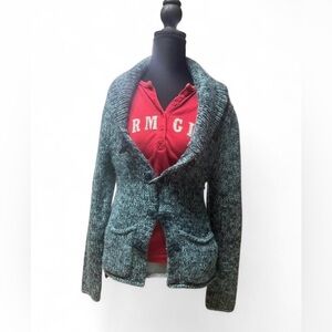 Y2K COZY GIRL CARDIGAN Moda International Chunky Knit Indie Mall Era 2000s vtg